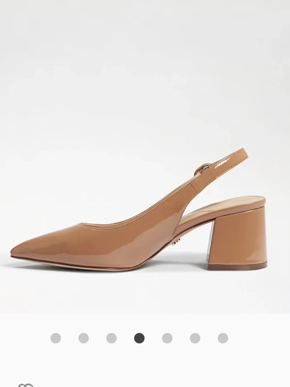 Sam Edelman Petra Patent Slingback Pumps in Nude Tan Rosa - Picture 4 of 12